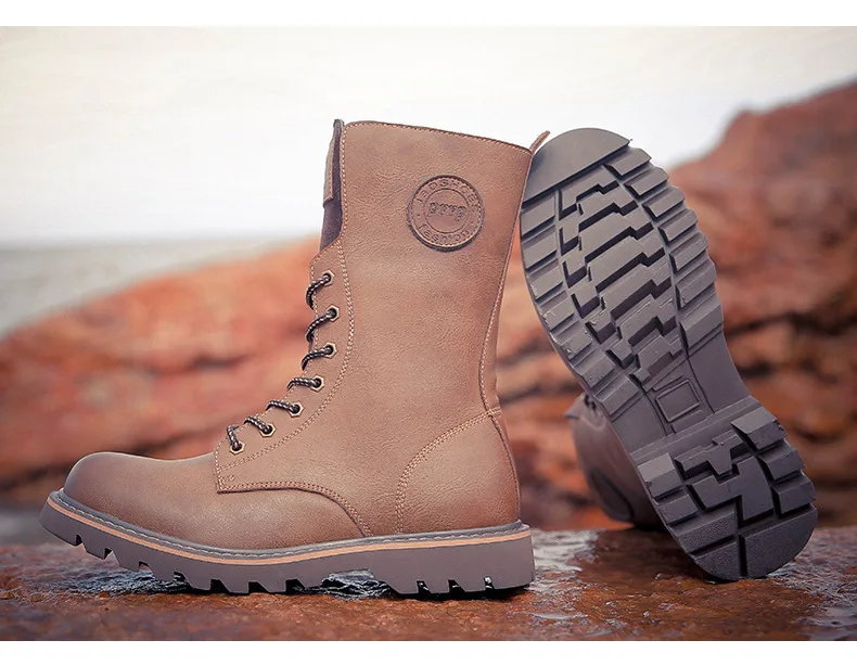 winter Retro genuine Leather Martin boots men shoes quality Hiking boots sports sneakers man lace up boots men footwear