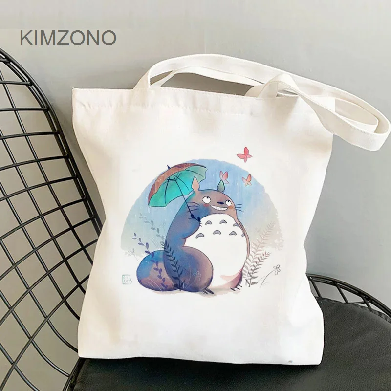 

Totoro shopping bag reusable canvas jute bag tote shopping bolsa bag fabric tote sacola grab