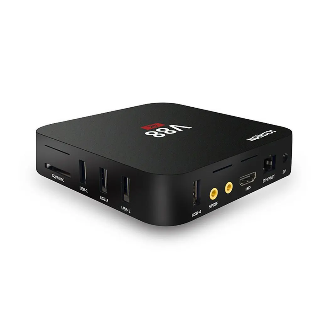 

V88 4K Smart Set-top TV Box Android Player Quad-Core Support Ethernet WLAN Media Player Smart Home Theater