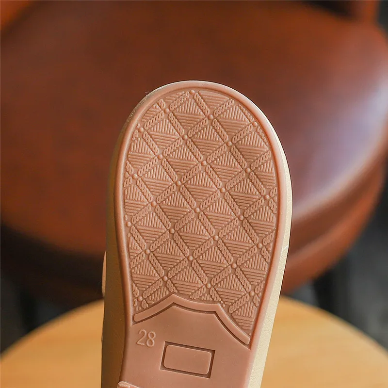 Лоферы для мальчиков детская обувь девочек однотонная из искусственной кожи