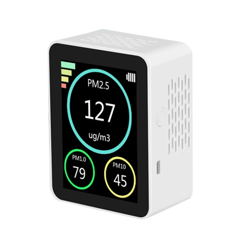 

T8NA Gas Analyzer PM2.5 PM1.0 PM10 Haze Particle Detectors Air Quality Monitor Detector TFT Color Screen Home Office