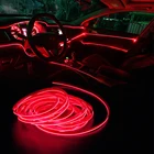 Светодиодная неоновая лента EL Wire, неоновая светодиодная лента для внутреннего освещения автомобиля, световые полосы, декоративная лампа для автомобиля, Светодиодная лента, электропровод, веревка
