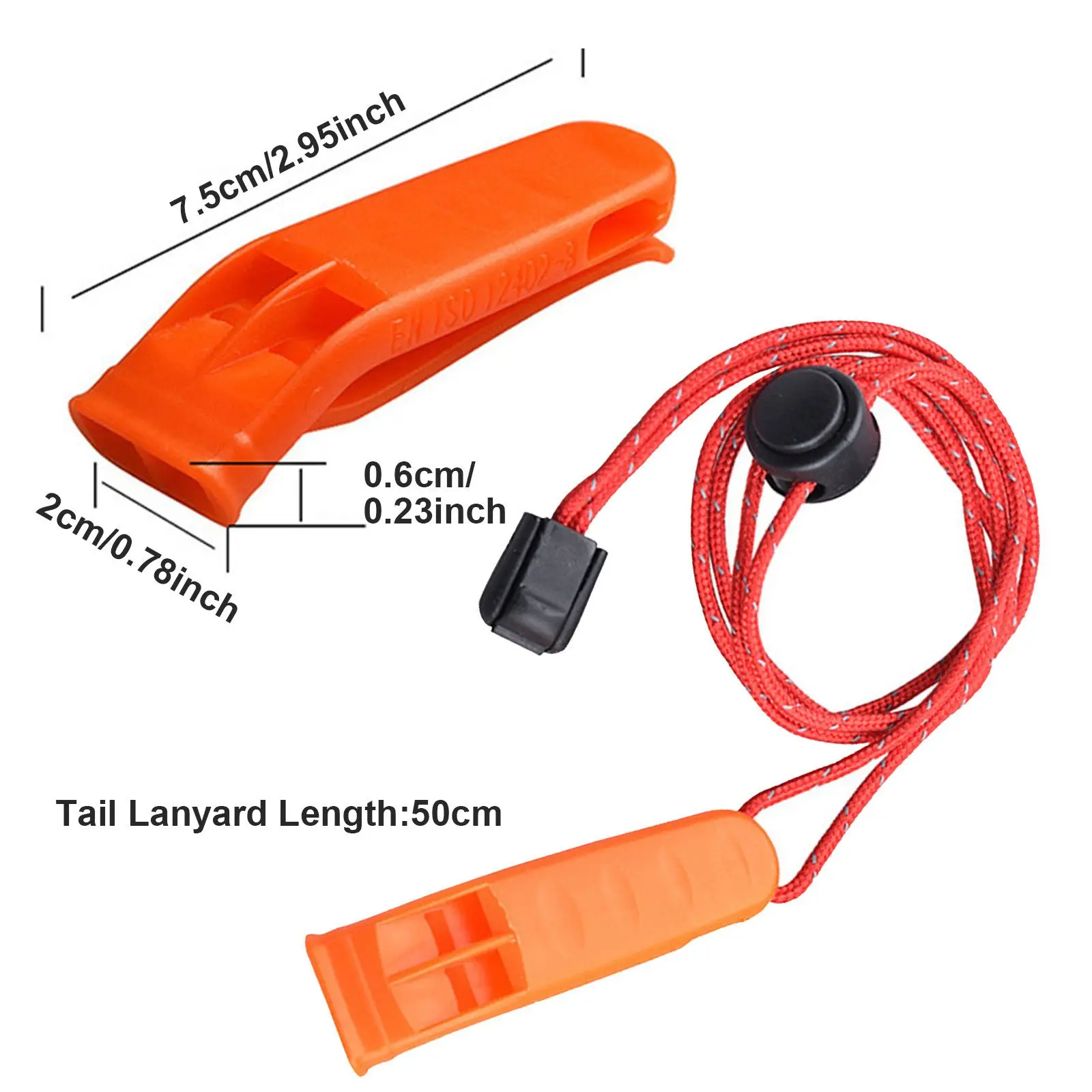 

Safety Survival Whistles with Adjustable Reflective Lanyard Rescue Emergency Double Pipe Football Basketball Match Whistle