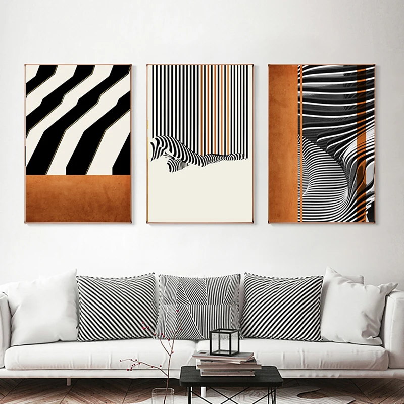 

Creative Lines Abstract Canvas Painting Wall Art Nordic Posters and Prints Wall Pictures for Living Room Decoration Frameless