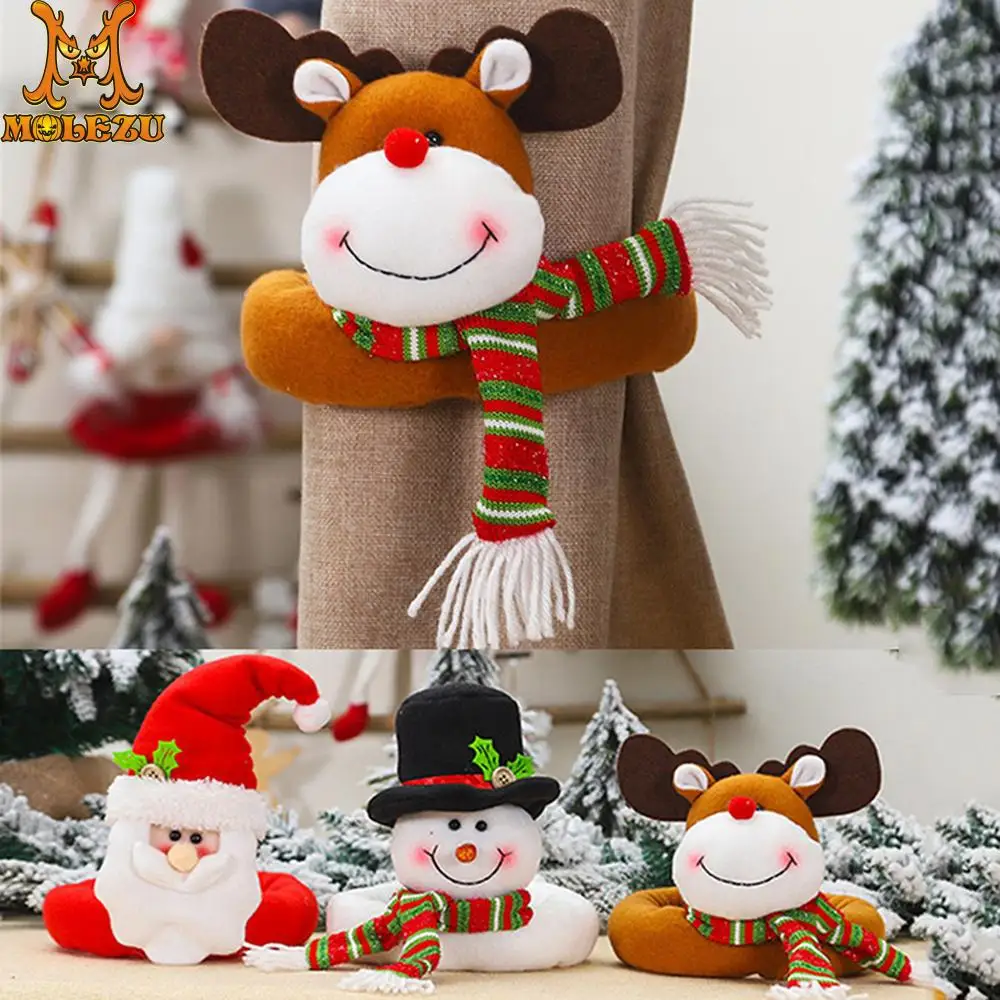

Molezu 2021 New Year Decorations Christmas Cartoon Doll Curtain Bedroom Living Room Curtain Hook Fastener Buckle Clamp Home