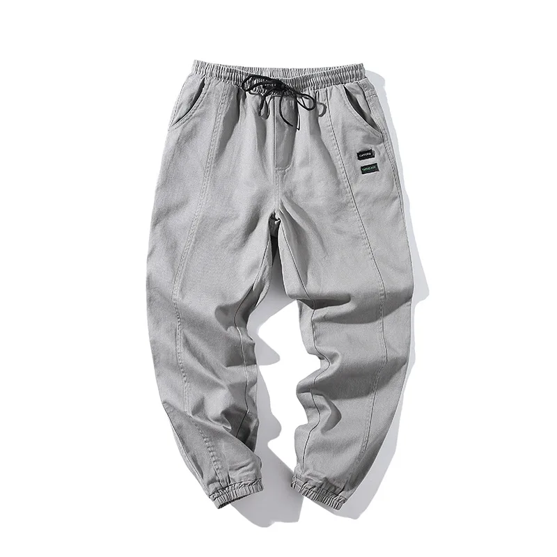 Модные мужские дышащие прямые облегающие брюки с эластичным поясом свободные