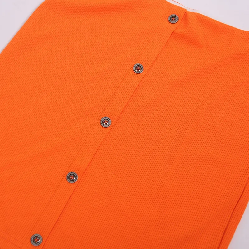 Женский комплект из двух предметов с вырезом лодочкой неоновый оранжевый