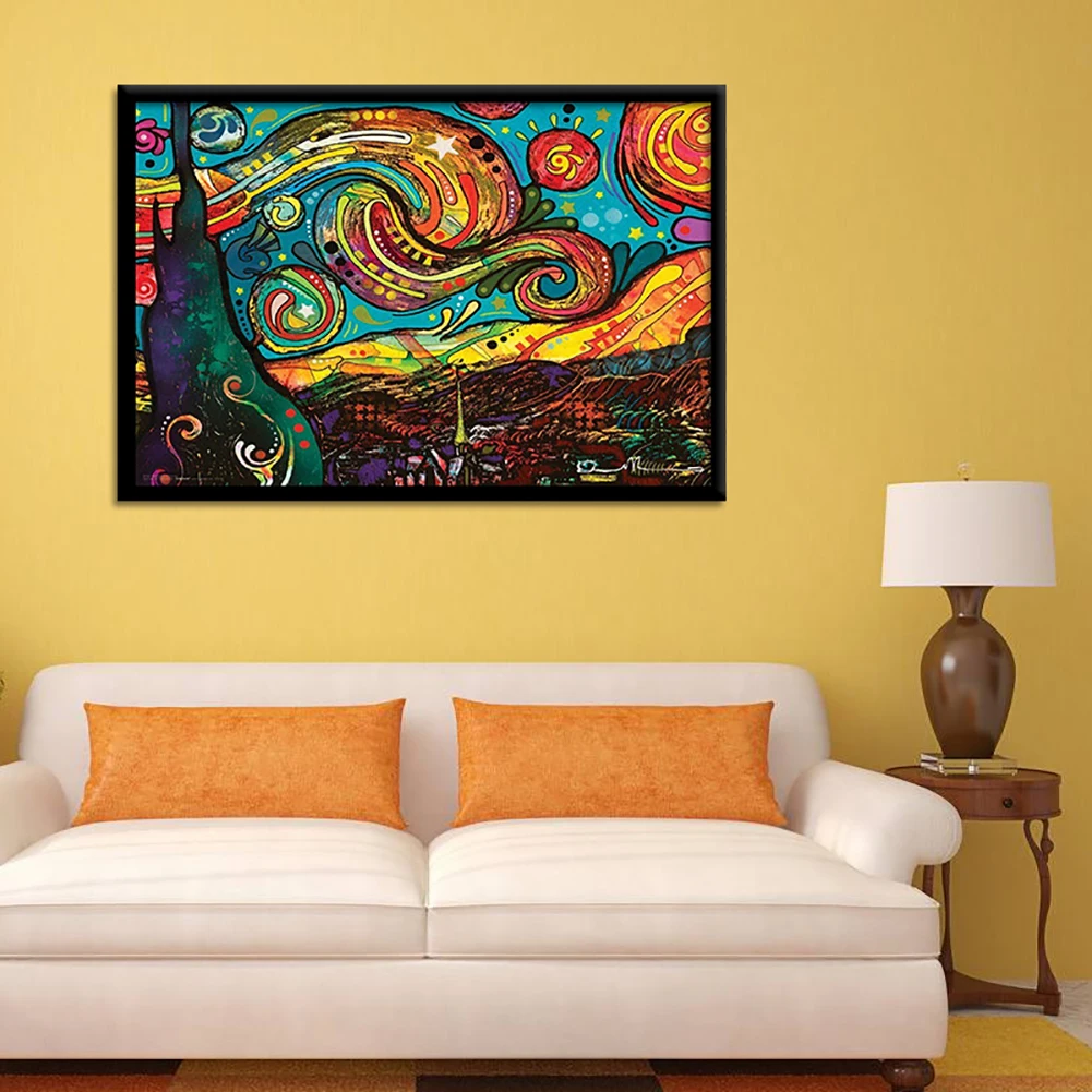 Гостиная столовая бескаркасная ядро Красочные абстрактные звездное небо ветер