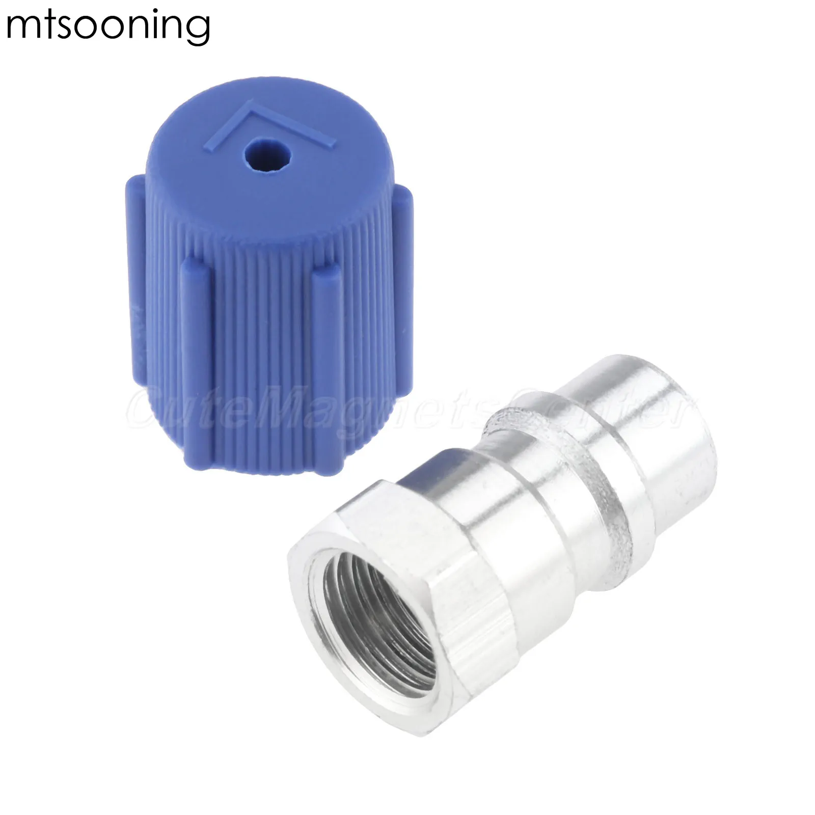 

mtsooning Car Retrofit 7/16 to 3/8 Conversion Adapter R12 to R134a High/Low AC Fitting For Automobile Air Conditioner