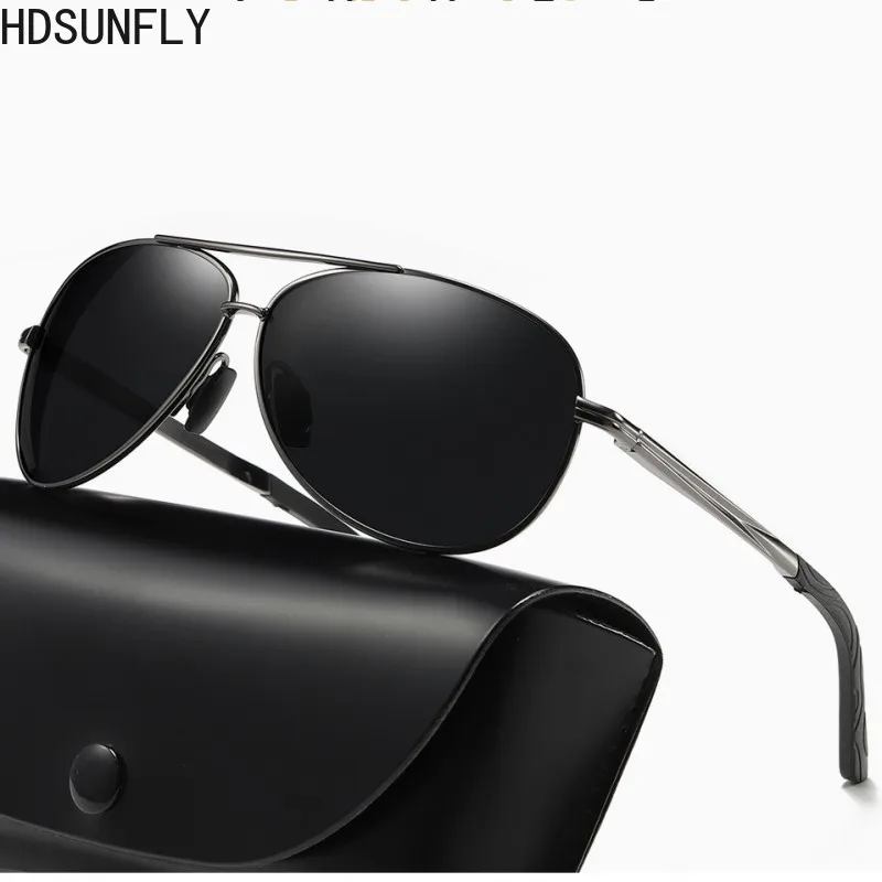 HDSUNFLY Мужские Винтажные алюминиевые поляризационные солнцезащитные очки