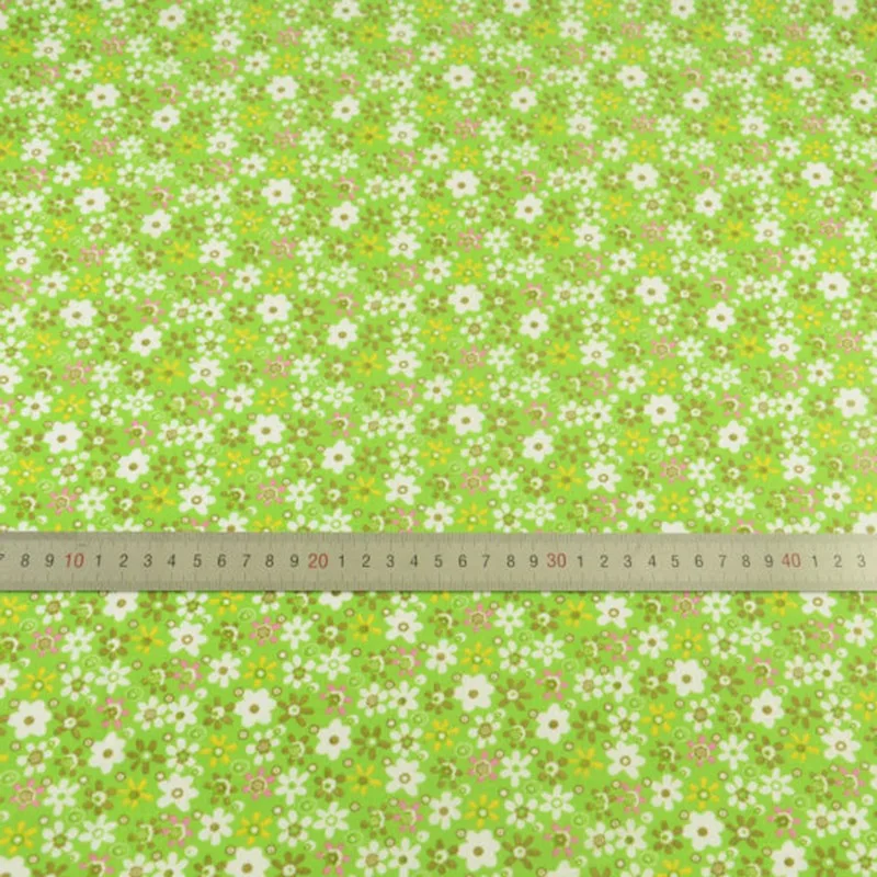 100% хлопок Ткань зеленый цвет нарезанные Fat четверти дома texitle лоскутное Костюмы