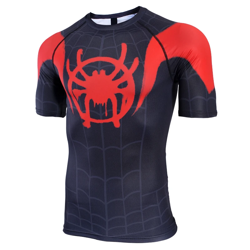 

Spider Hero Raglan Sleeve Compression Shirt 3D Printed T Shirts Men Comics Cosplay Costume Quick Dry Fitness Sports Tops Male