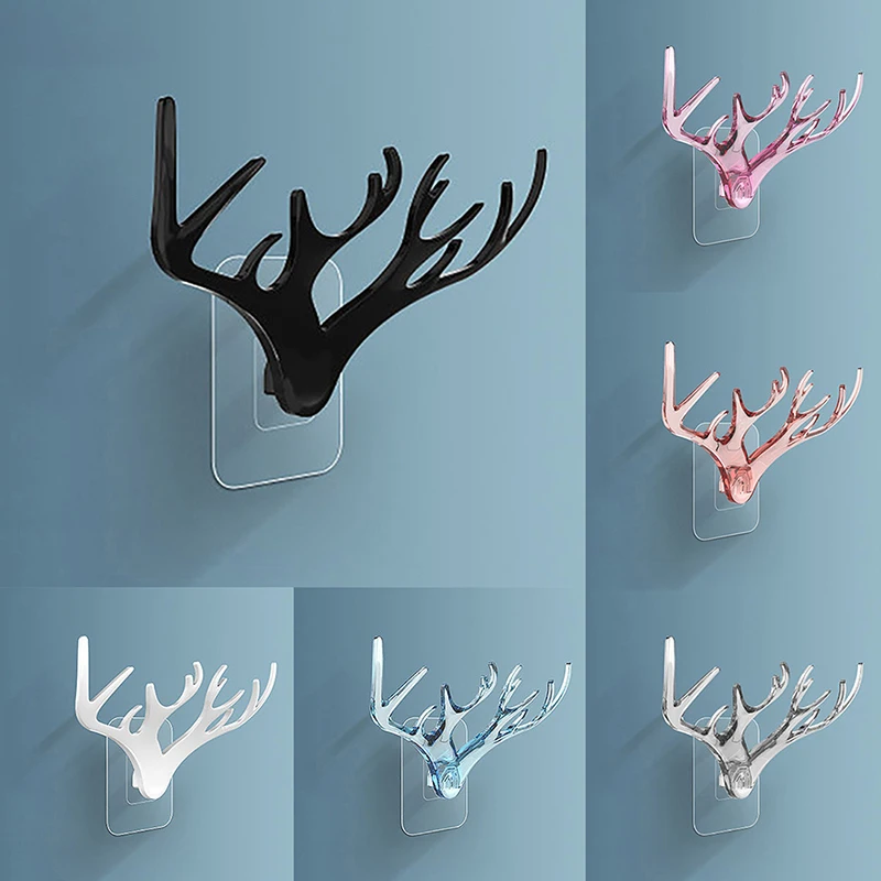 

Wall Hanging Hook Deer Head Antlers for Hanging Clothes Hat Scarf Universal Hook Three-dimensional Seamless Antler Hook