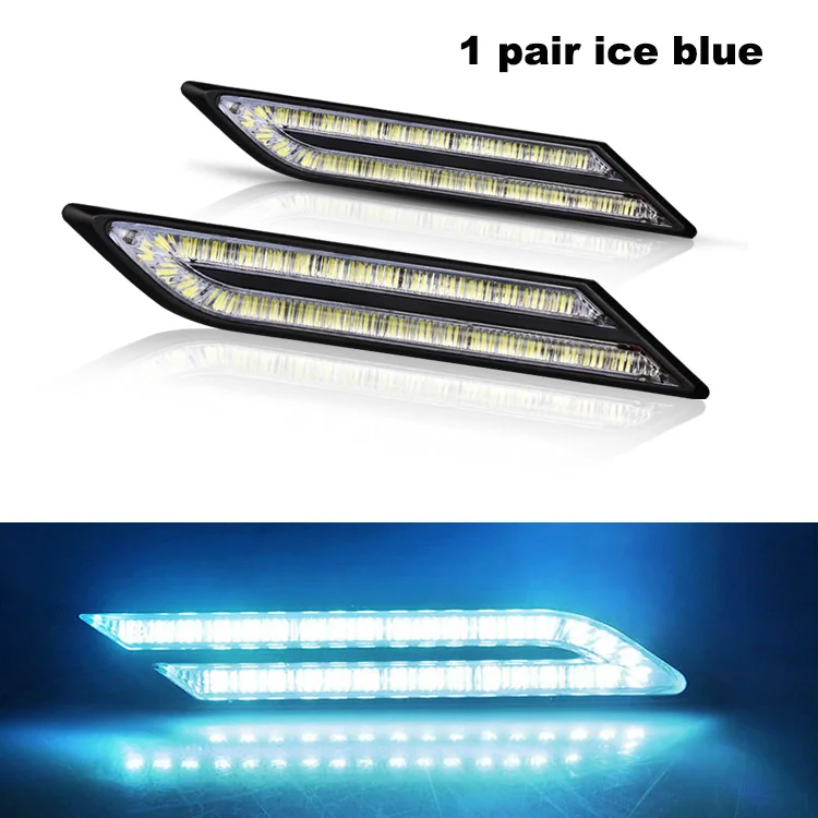 ice blue leaf drl Nlpearl 2x33 SMD дневные ходовые огни для автомобиля, светодиодный, водонепроницаемый, супер яркий светодиодный модуль DRL, автомобильный светильник в сборе, автомобильный Стайлинг 12 В - Цвет: ice blue leaf drl