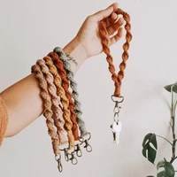 1 pcs cotton rope woven rope bracelet keychain diy bag pendant key chain holder key car trinket keyring gift jewelry