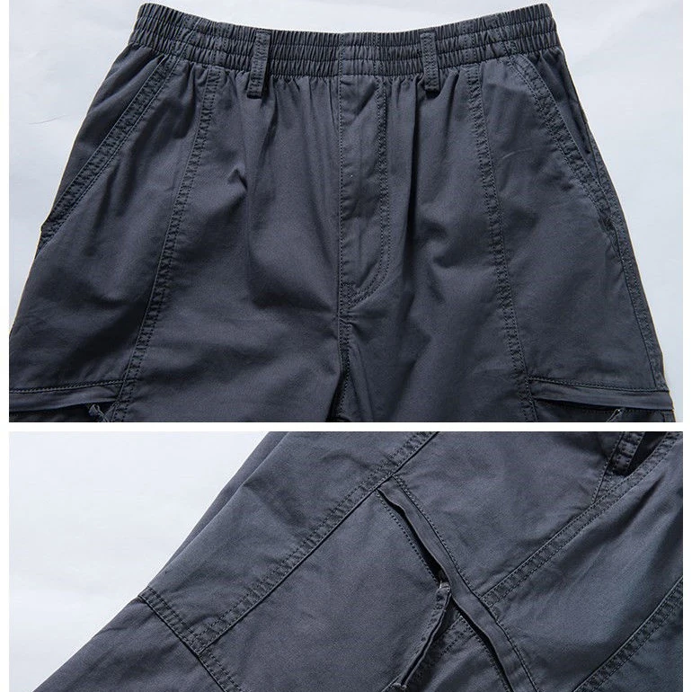 

Vintage Zipper Cargo Pants Men's Pocket OutDoor Full Length Pants Summer Straight Trousers Loose Cotton Casual Pants Plus Size
