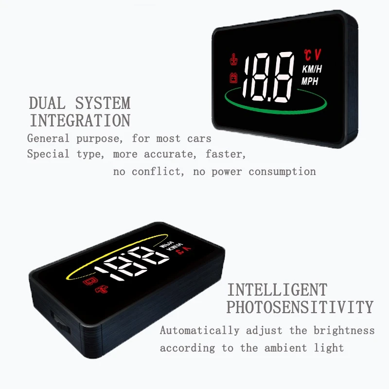 

NEW-Head Up Display Car Universal HUD OBD, Speed MPH KM/H,Engine RPM,Mileage Measurement,Water Temperature,Voltage, L2
