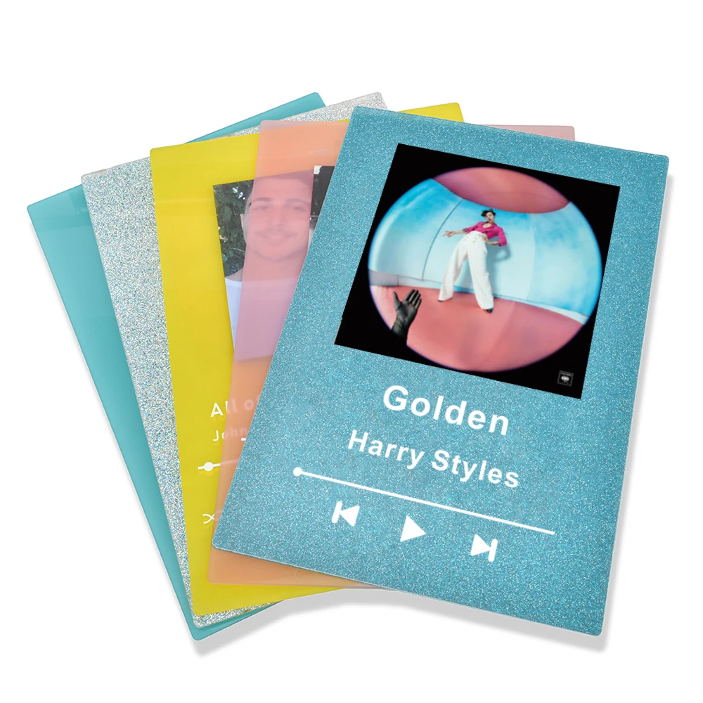 Акриловая музыкальная доска с персональным кодом Spotify прозрачная серебристая