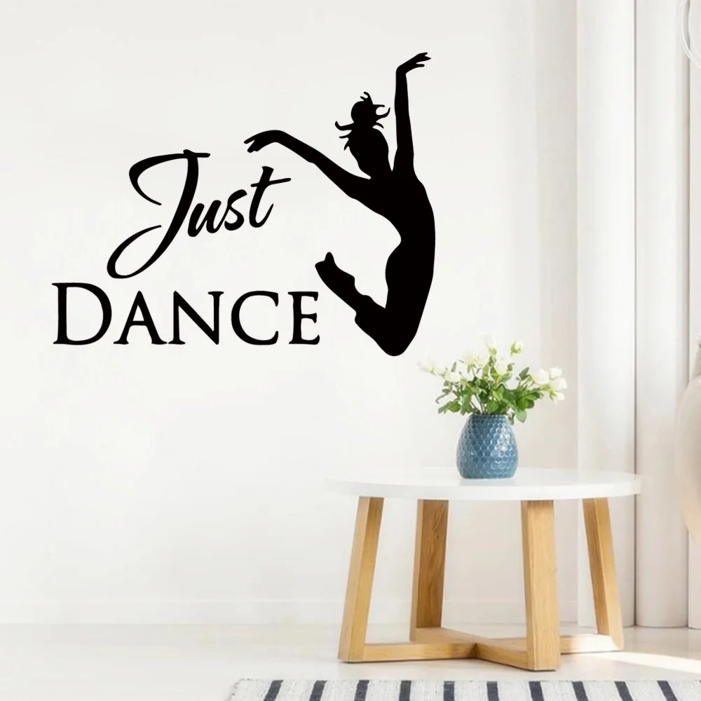 Забавные наклейки на стену Наклейка Dance девушка текст виниловая наклейка для