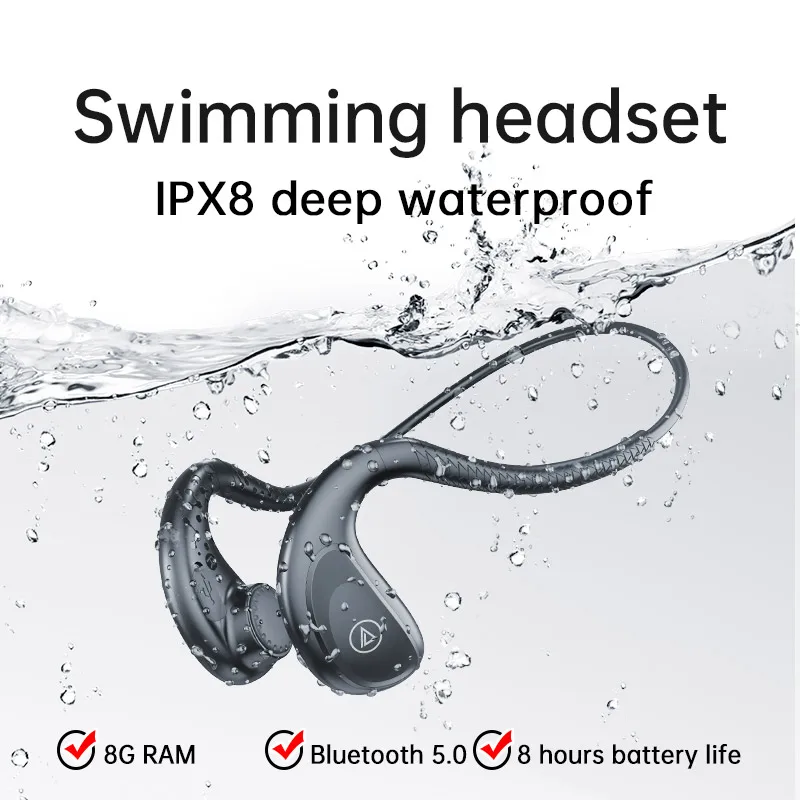 

Bone Conduction Headphone Swimming headset Wireless Bluetooth 5.0 Sports IPX8 Waterproof Diving MP3 Earphone for Xiaomi Huawei