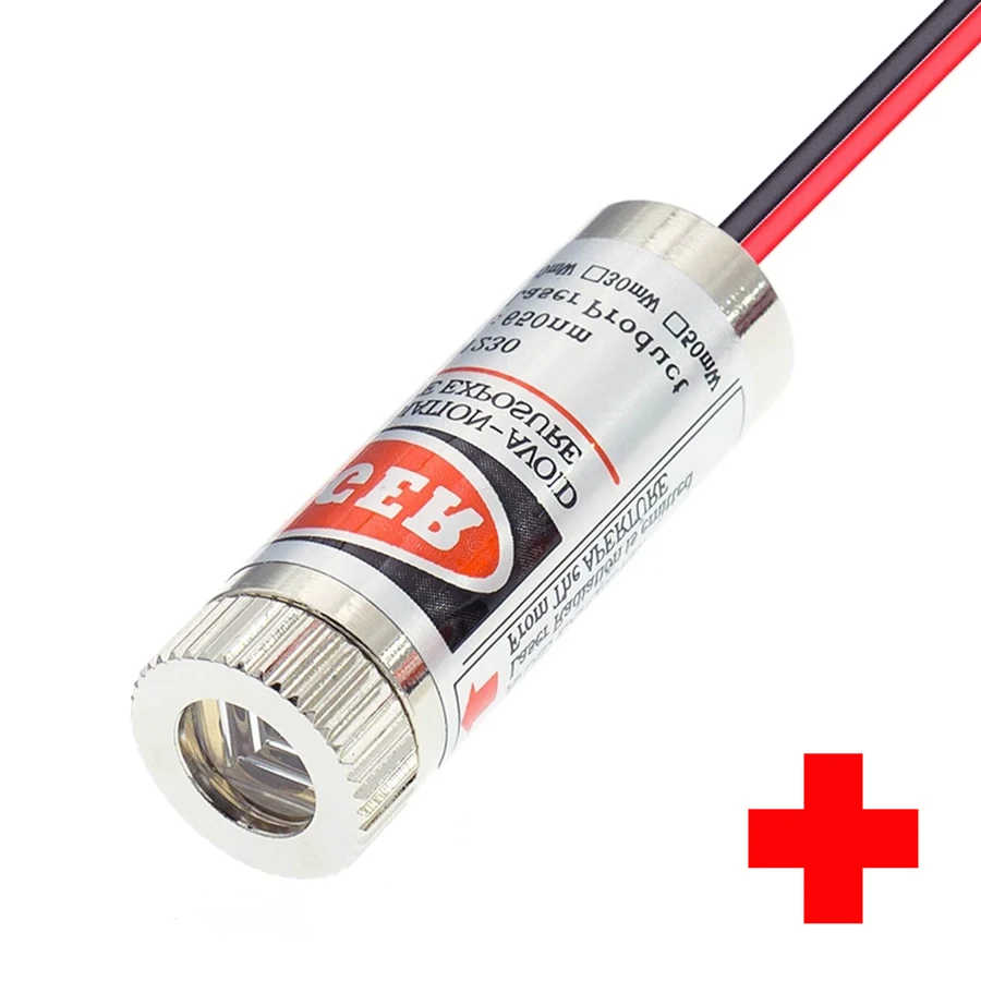 1 шт. 650нм 5 мВт красный крест лазерный модуль головка стеклянная линза