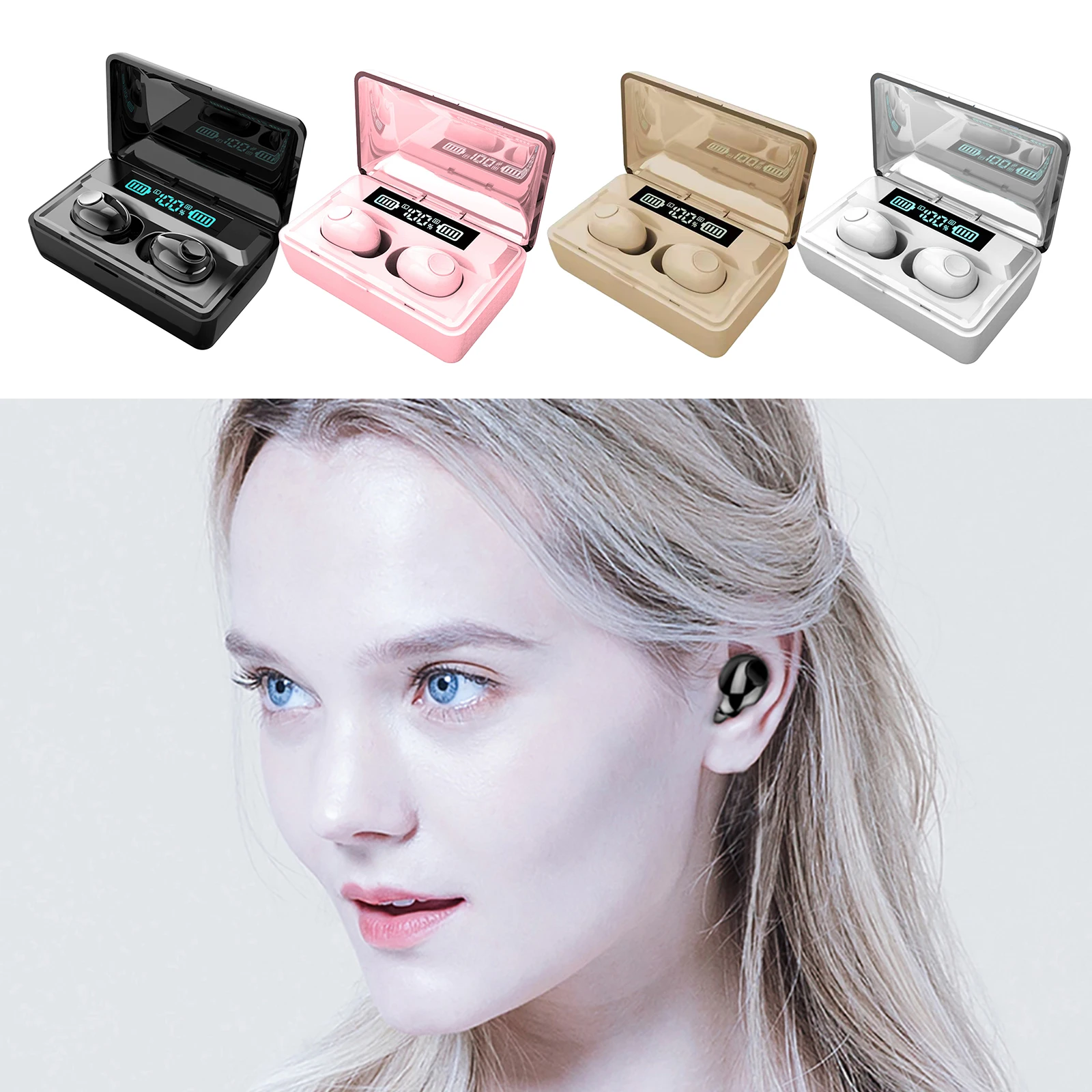 

Mini Sports Ture Wireless In-Ear Hifi 2200mAh Bluetooth 5.0 TWS Earphone Earbuds w/ Charging Case Built in Mic