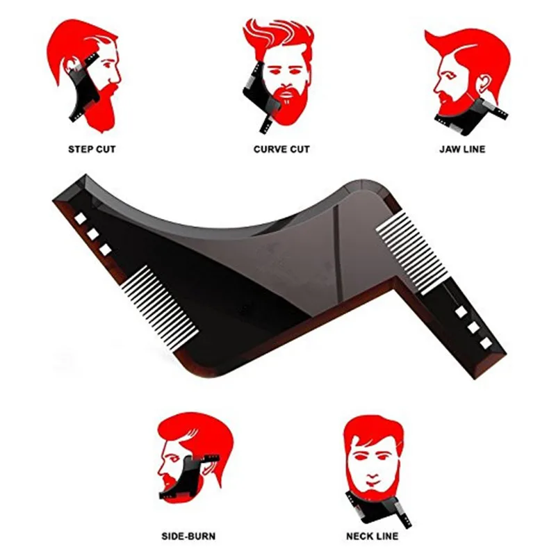 

Luckyfine 1PC Men's Beard Grooming and Shaving Comb Shaving Symmetrical Beard Shaper Styling Template Guide Makeup Beauty Tool K
