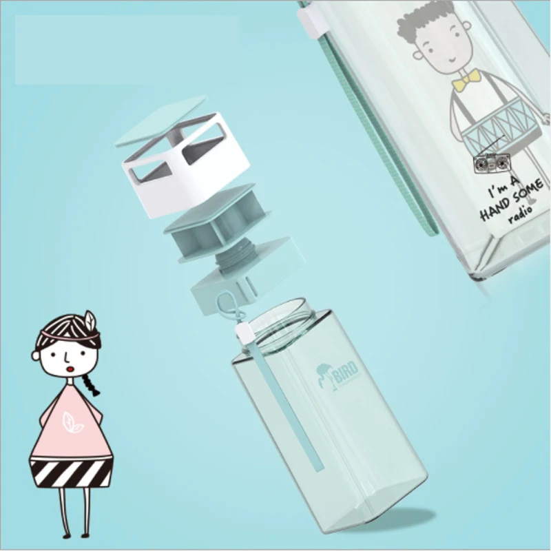 Новая 500ML650ML Милая летняя простая бутылка для воды защита здоровый лимонный сок