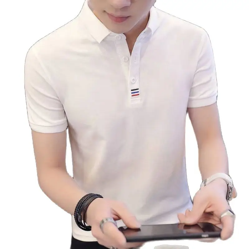 Футболка мужская с коротким рукавом приталенный силуэт хлопковая рубашка-поло