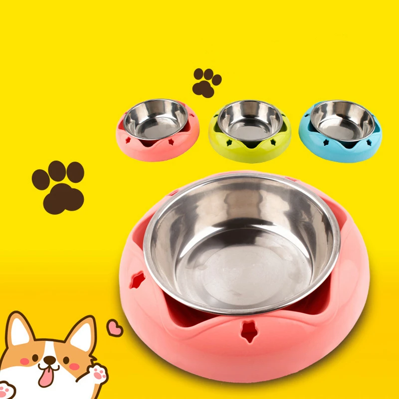 

Durable Pet Dog Bowl Stainless Steel Non-slip Drinking Feeding Dual-use Food Feeder For Small Medium Dogs Cats Pet Accessories