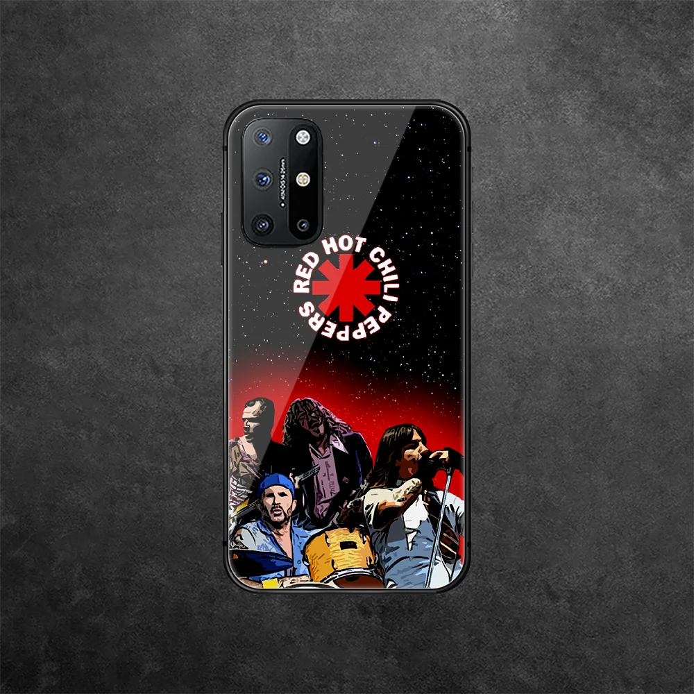 

RHCP Rock Band Tempered Glass Phone Case Cover For Oneplus Oppo Realme A53 Find X 2 3 5 6 7 8 9 T Pro Nord Gt Neo Funda Back