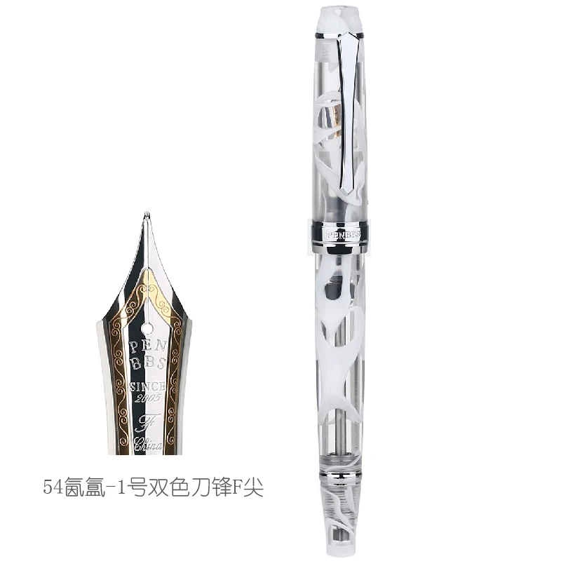54 mist Penbbs 456 полимерная прозрачная качественная авторучка с отрицательным давлением, тонкая ручка 0,5 мм, вакуумное наполнение, подарок для студентов - Цвет: 54 mist