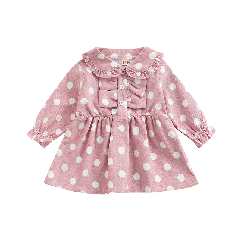 

Ma&Baby 0-24M Newborn Infant Baby Girls Dresse Long Sleeve Bow Dot Print Tutu Dresses For Girls Autumn Spring Costume D84