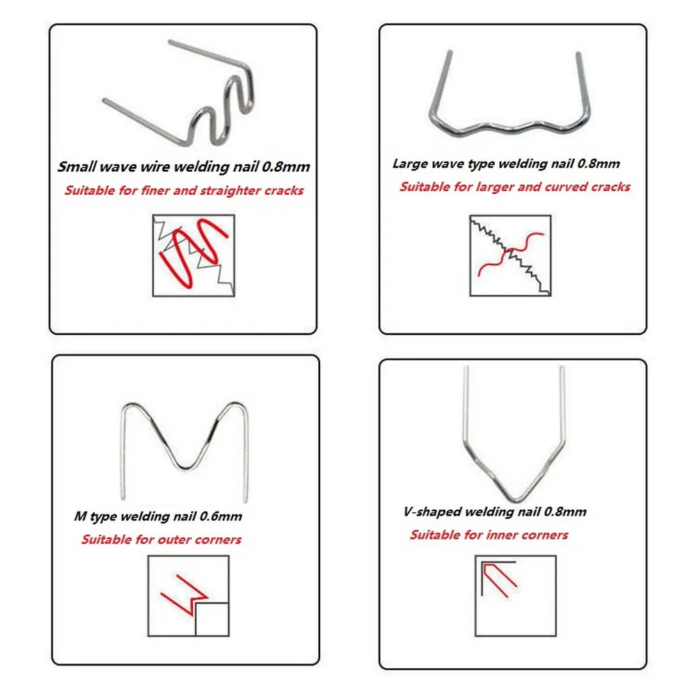 

400/500PCS Car Bumper Welding Nail Welding Wire Stainless Steel Repair Machine Nail Repair Welding Nail Hot Melt Welding Tool