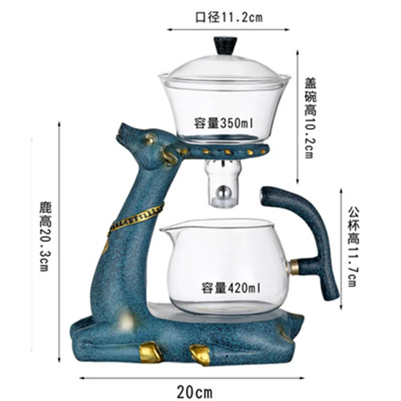 Pаспродажа Полностью автоматический креативный стеклянный чайник с оленем, термостойкий заварочный чайник, турецкий капельный чайник 220 В, тепловая о...