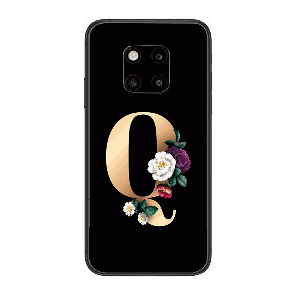 

Letter Fashion Boutique Phone Case For Huawei mate 30 10 20 40 Lite Smart Z Pro Black Etui 3D Coque Painting Hoesjes case