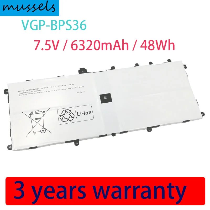 

6320mAh Original VGP-BPS36 Battery For Sony Vaio Duo 13 Convertible Touch 13.3" SVD13211CG SVD1323YCGW SVD132A14L SVD1321BPXB