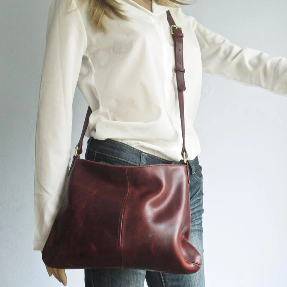 

Popular Simple Female Daily Bag PU Leather Large Shoulder Bag Ladies All-match Vintage Pure Color Messenger Bags