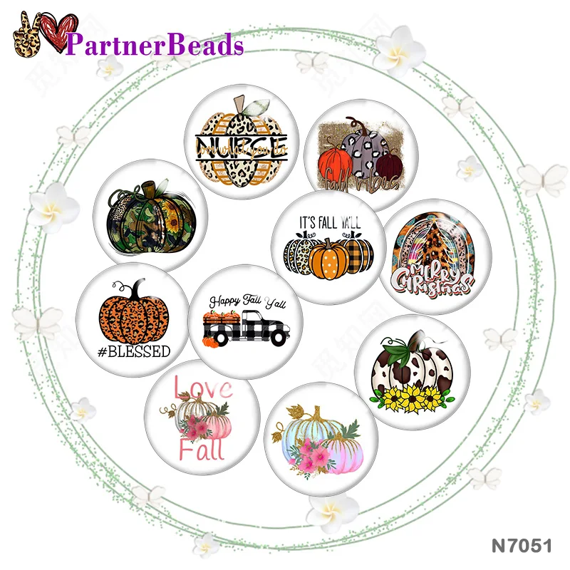 

Металлическая кнопка с принтом тыквы на День Благодарения, аксессуары «сделай сам», подходит к сумке, шляпе, одежде, обуви, N7051