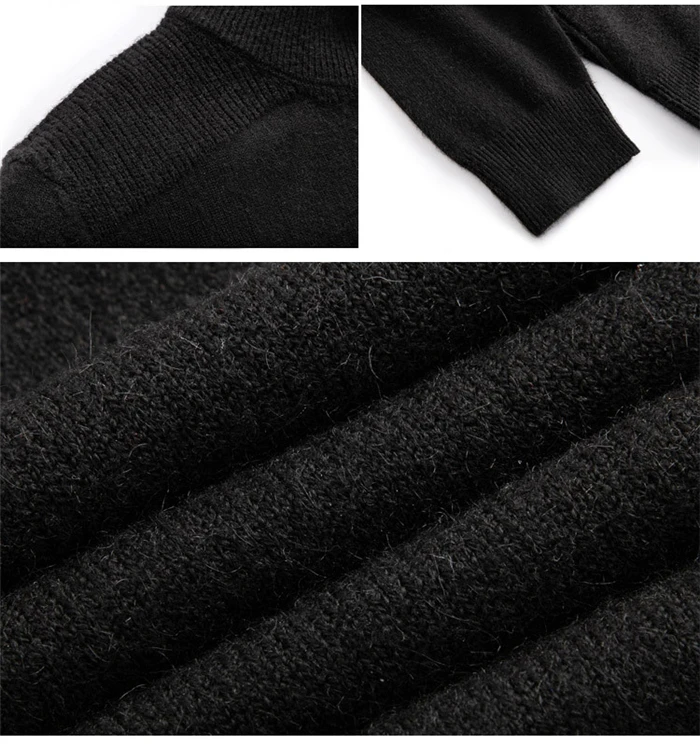 Зима мужской теплый шерстяной свитер бизнес мода Slim Fit Толстая водолазка свитер на молнии мужской бренд пуловер Одежда