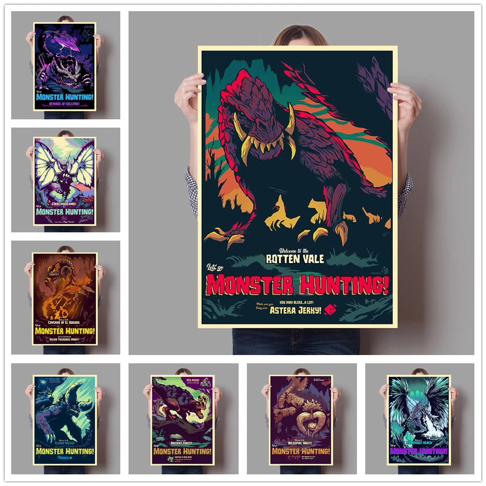 

Постер ROTTEN VALE Let's Go Монстр Охота Холст Картина кровь щенок видео игра Настенная картина домашний декор для гостиной