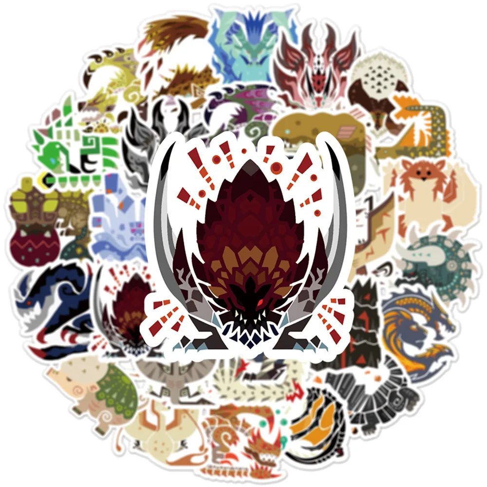 10/50pcs/pack Monster Hunter Hot Game Lable Stickers For Ska
