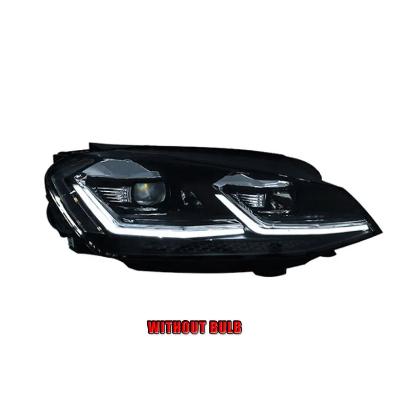 without bulb 2 шт. автомобильный стиль светодиодный фары для golf 7 2013- для golf 7 Головной фонарь светодиодный DRL Объектив двойной луч H7 HID Xenon bi xenon объектив - Цвет: without bulb