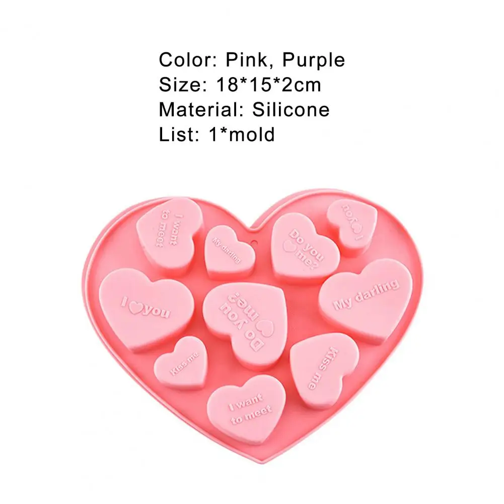 

Baking Mold Healthy DIY Nice-looking Love Heart Shaped Silicone Mold Fondant Cake Mould for Home