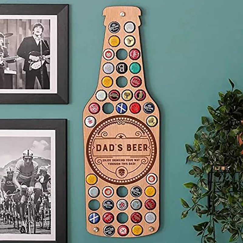 Beer Bottle Cap Rack Collector Map Husband Gift Pub Bar Wooden Wall Sign Man Cave Display Holder Decor | Дом и сад