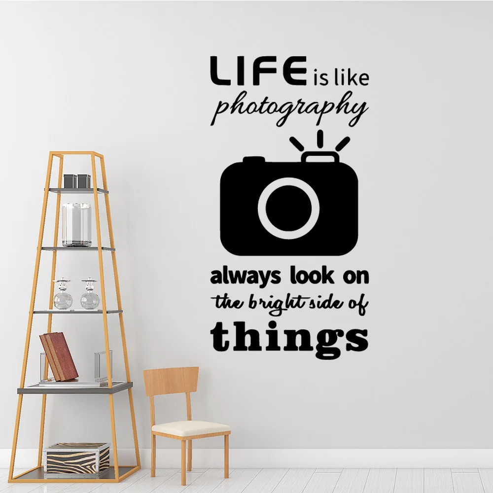 

Cartoon Style Life is like Camera Wall Decal Living Room Removable Mural For Kids Rooms Decoration Decoration Accessories Murals
