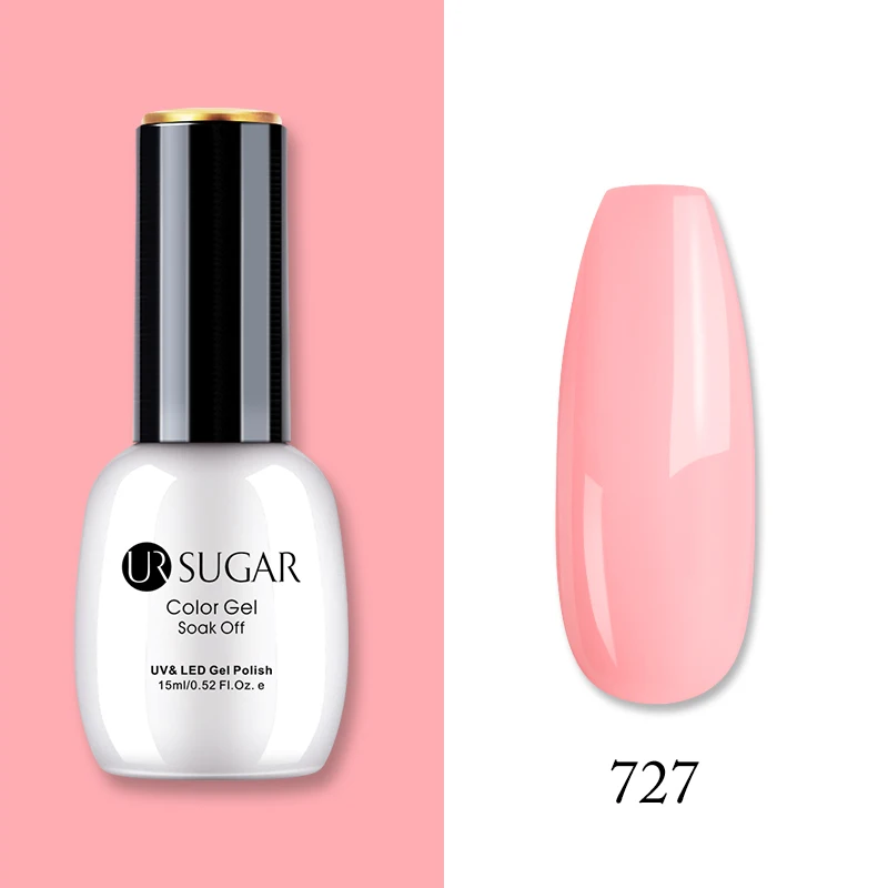 Ur Sugar, 15 мл, Цветной Гель-лак, гибридный лак для ногтей, для маникюра, УФ-светодиодный Полупостоянный гель для ногтей, впитывающий Гель-лак, базовое верхнее покрытие - Цвет: 727