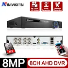 Гибридный видеорегистратор, H.265 + 4CH 8CH 8MP AHD DVR, с функцией распознавания лица, поддержка 4K 5MP 4MP 2MP AHD IP-камеры, система домашней безопасности
