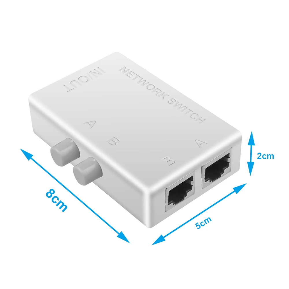 RJ45 RJ-45 network mini switch Ethernet box dual 2-port manual sharing adapter HUB | Компьютеры и офис