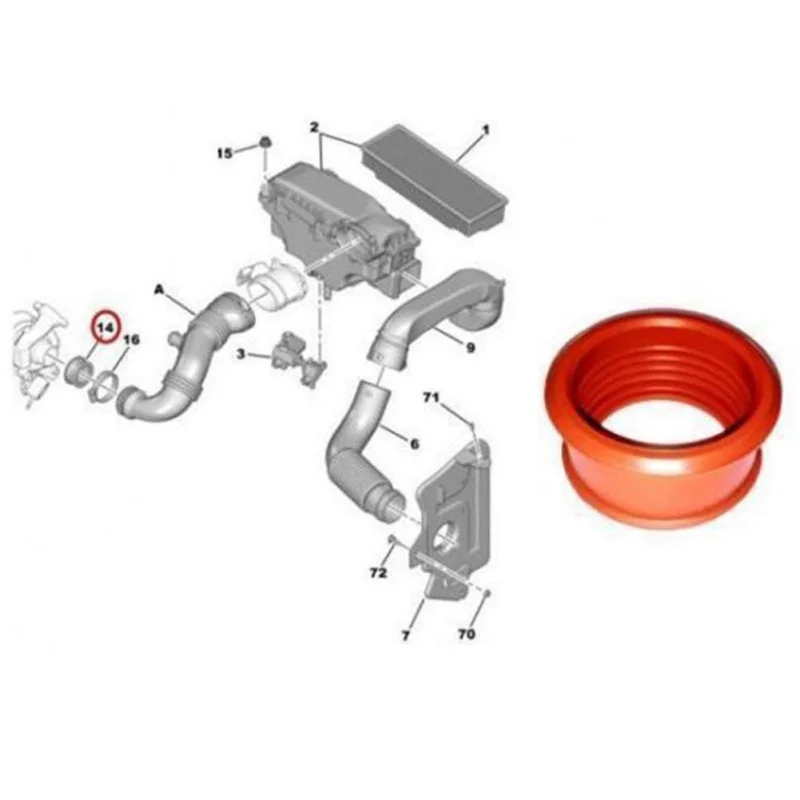 Новые автомобильные аксессуары резиновый Универсальный воздушный рукав турбо
